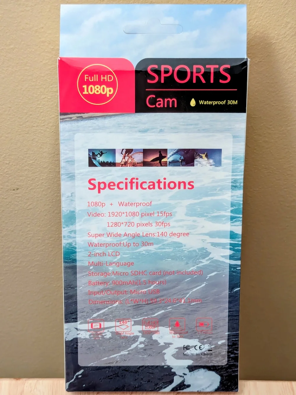 1080p Full HD Sports Action Camera Waterproof 30M 2